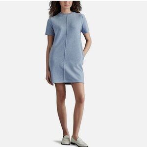 STEVE MADDEN Women’s Short Sleeve Knit Sweater Dress Heather Blue (Small) NEW